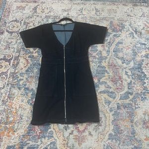 Dark denim v neck express dress